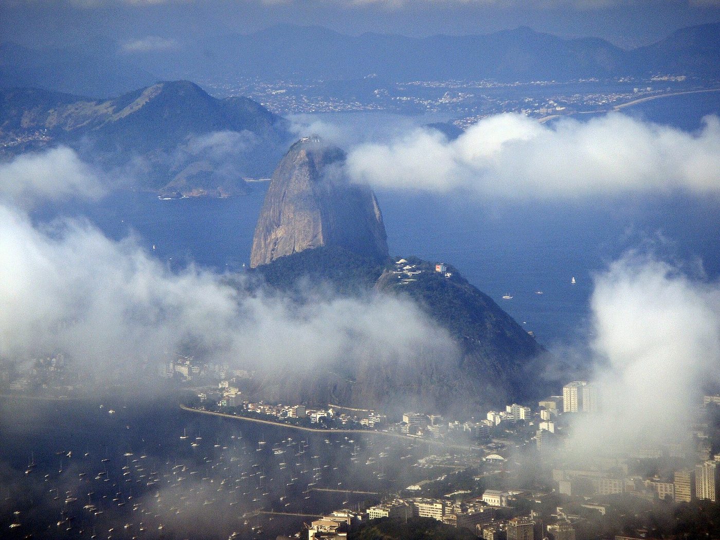 View of Sugar Loaf from Christ the Redeemer Rio de Janeiro, Brazil