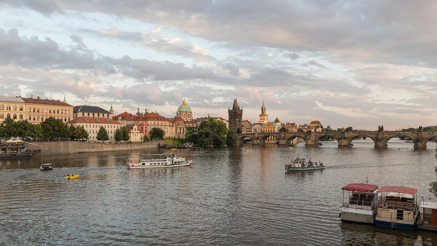 North view of Charles Bridge from Mánesův most, Prague 20160808 1, Czechia