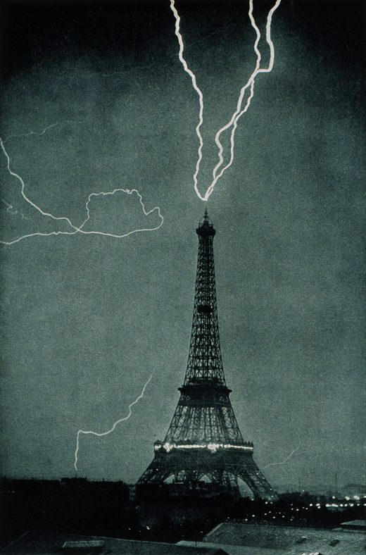 Lightning striking the Eiffel Tower - NOAA, France