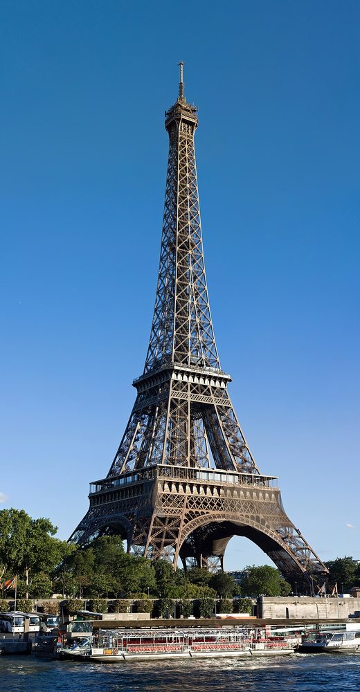 Eiffel Tower from north Avenue de New York, Aug 2010, France