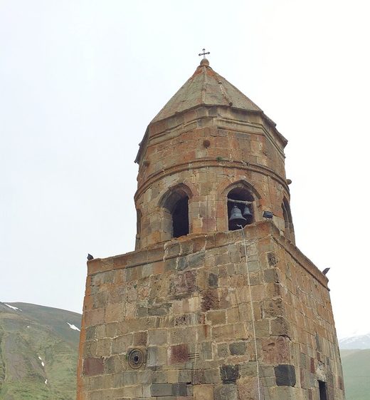 Bell tower of Gergeti Trinity Church, Georgia