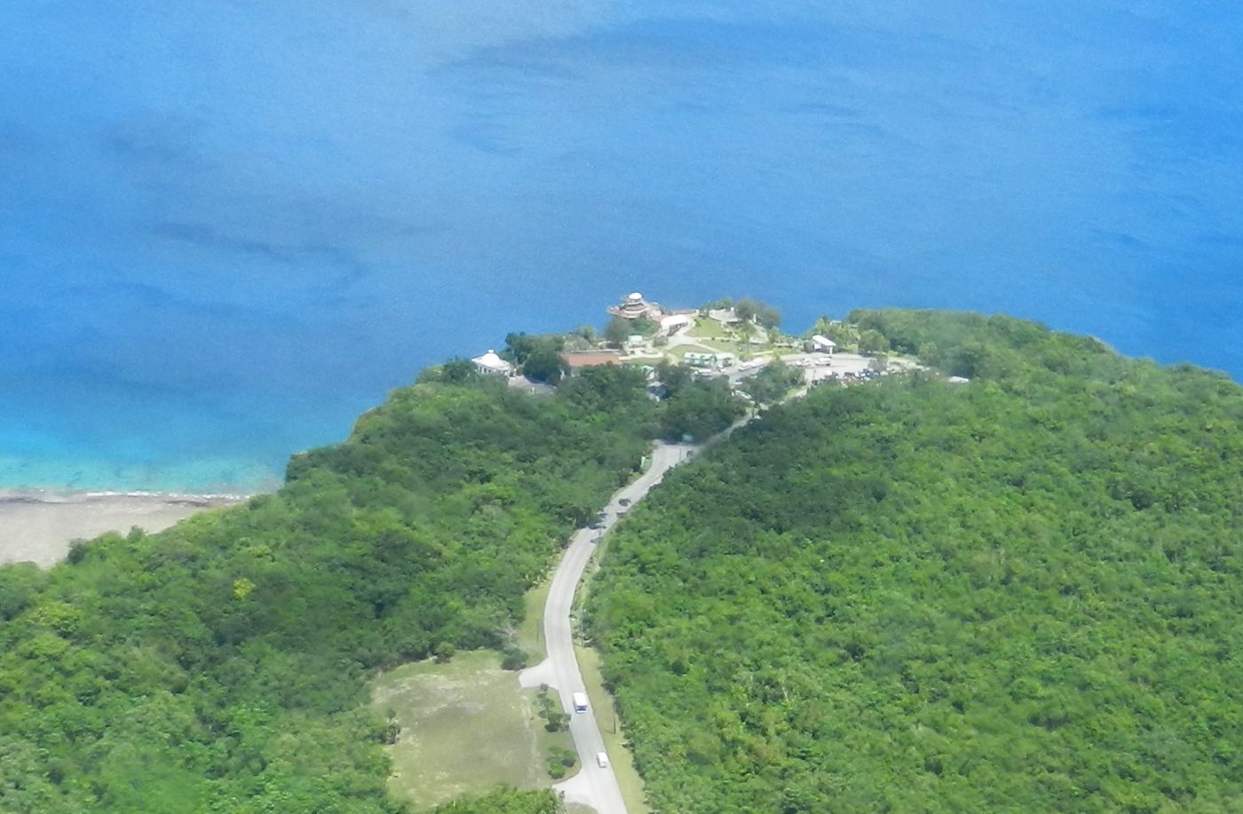 Aerial view of Two Lovers Point, Guam