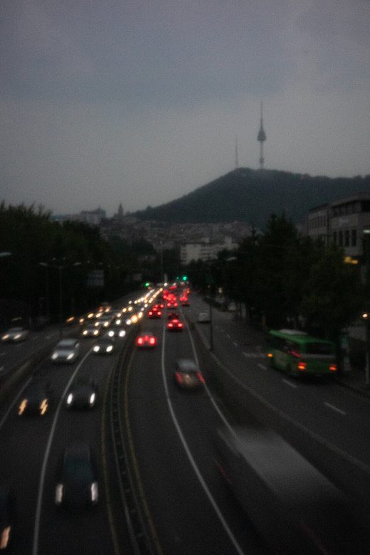 N-Seoul tower from Itaewon bridge pinhole, South Korea