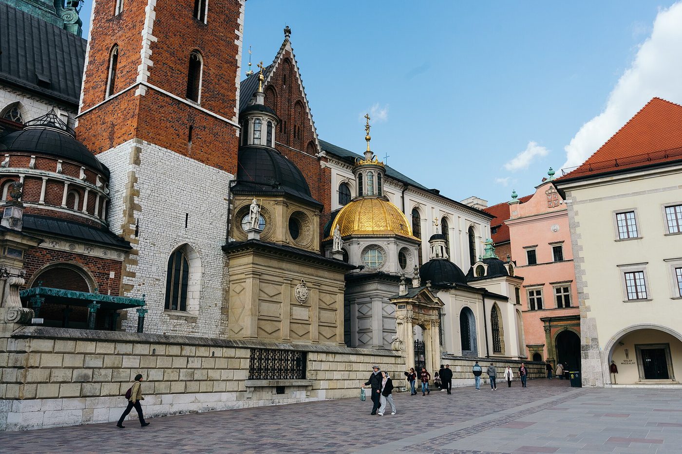 Cathedral and pink gate at Wawel Castle, Krakow, Poland