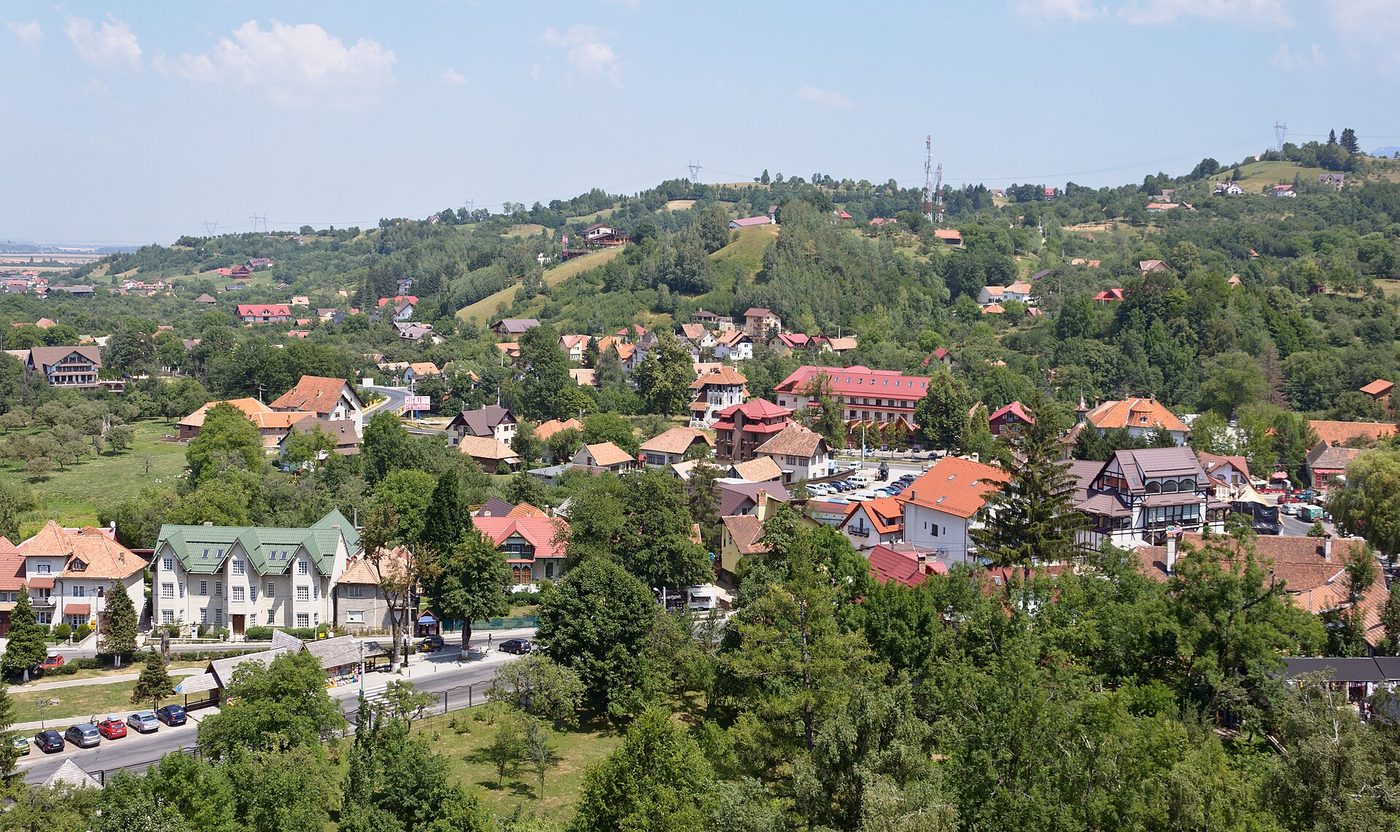 Bran seen from Bran Castle, Romania