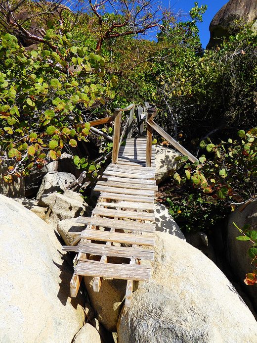 The Baths, Virgin Gorda — small footbridge, Virgin Islands, British