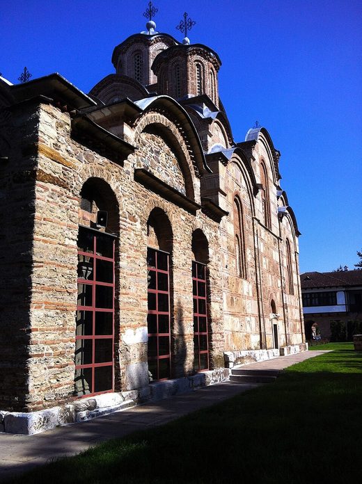 View of Gracanica Monastery, Kosovo